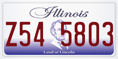 IL license plate Z545803