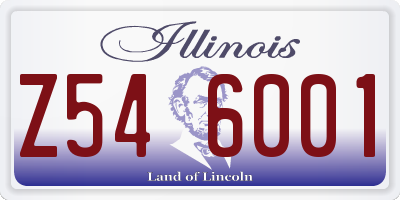 IL license plate Z546001