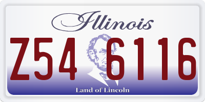 IL license plate Z546116