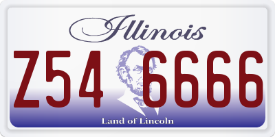 IL license plate Z546666