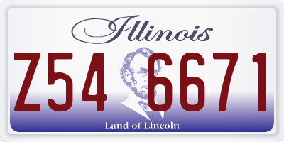 IL license plate Z546671