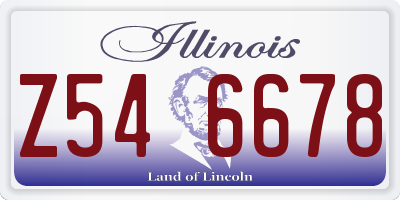 IL license plate Z546678