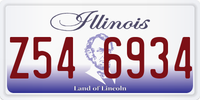 IL license plate Z546934