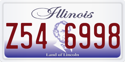 IL license plate Z546998