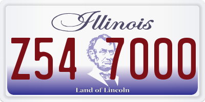 IL license plate Z547000