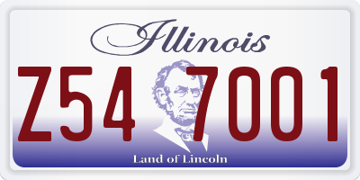 IL license plate Z547001
