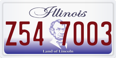 IL license plate Z547003