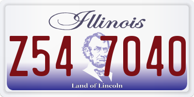 IL license plate Z547040