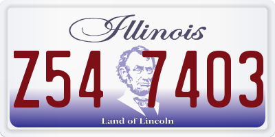 IL license plate Z547403