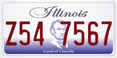 IL license plate Z547567