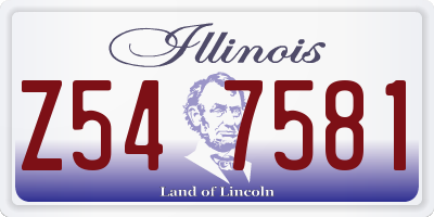IL license plate Z547581