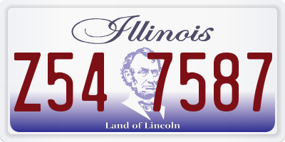 IL license plate Z547587
