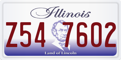 IL license plate Z547602