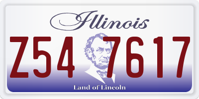 IL license plate Z547617