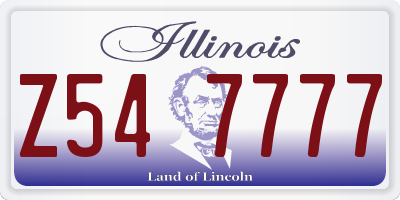 IL license plate Z547777
