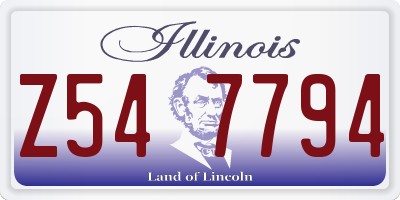 IL license plate Z547794