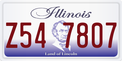 IL license plate Z547807