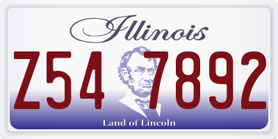 IL license plate Z547892
