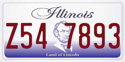 IL license plate Z547893
