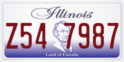 IL license plate Z547987