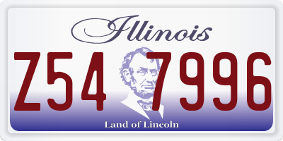 IL license plate Z547996