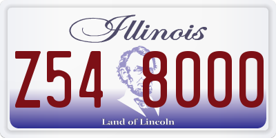 IL license plate Z548000
