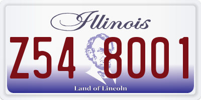 IL license plate Z548001