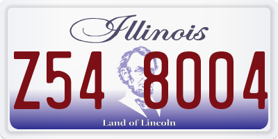 IL license plate Z548004