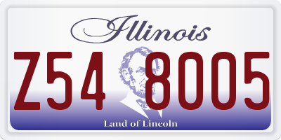 IL license plate Z548005