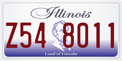 IL license plate Z548011