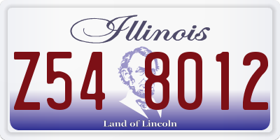 IL license plate Z548012
