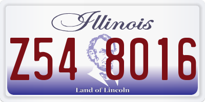 IL license plate Z548016