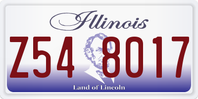 IL license plate Z548017