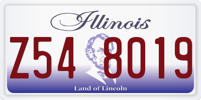 IL license plate Z548019