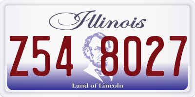 IL license plate Z548027