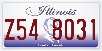 IL license plate Z548031