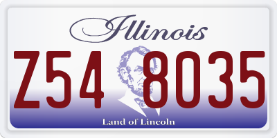 IL license plate Z548035