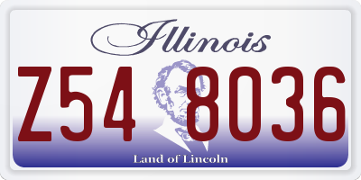 IL license plate Z548036