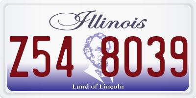 IL license plate Z548039