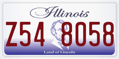 IL license plate Z548058