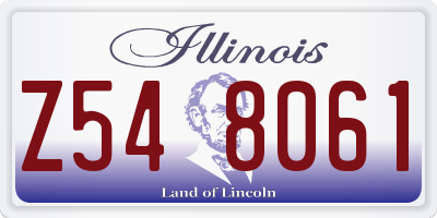IL license plate Z548061