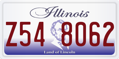 IL license plate Z548062