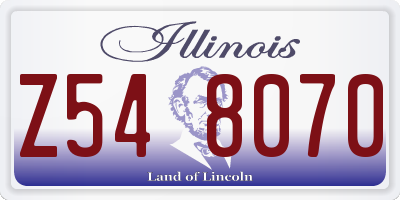 IL license plate Z548070