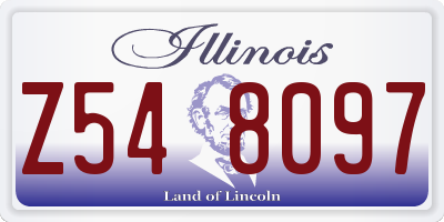 IL license plate Z548097