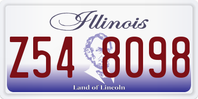 IL license plate Z548098