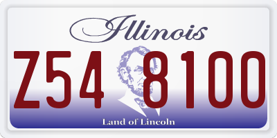 IL license plate Z548100