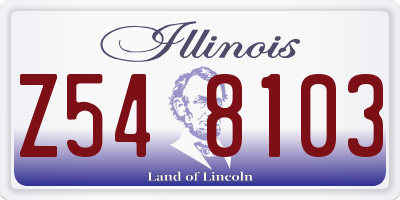 IL license plate Z548103