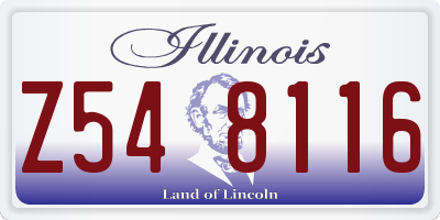 IL license plate Z548116