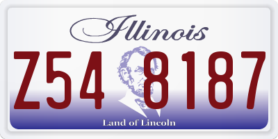 IL license plate Z548187