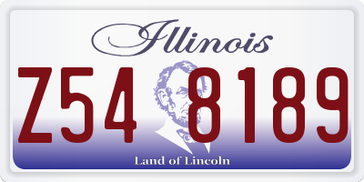 IL license plate Z548189